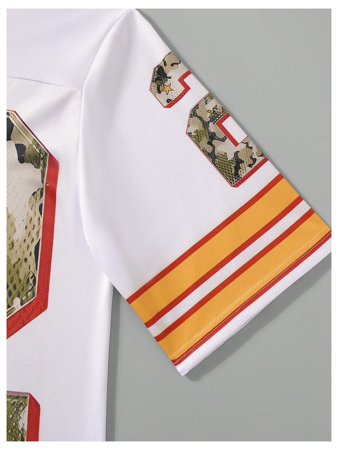 Floerns Y2k Camicie da uomo in jersey mimetico con scollo a V, grafica ampia, streetwear, magliette estive