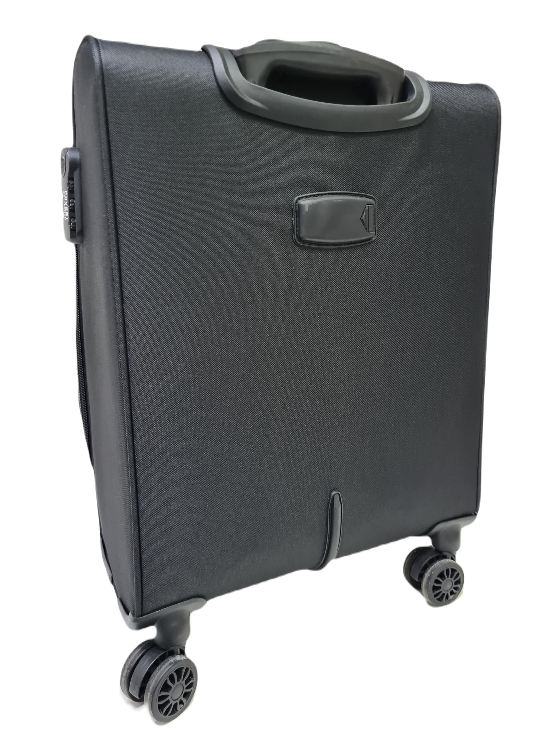 COVERI COLLECTION Trolley Morbido, bagaglio a mano 55x40x20 4 ruote, Chiusura Combinazione,Misure Ideali, Perfette per Ryanair, Air Italy, easyJet, Lufthansa ESPANDIBILE !!! (NERO)