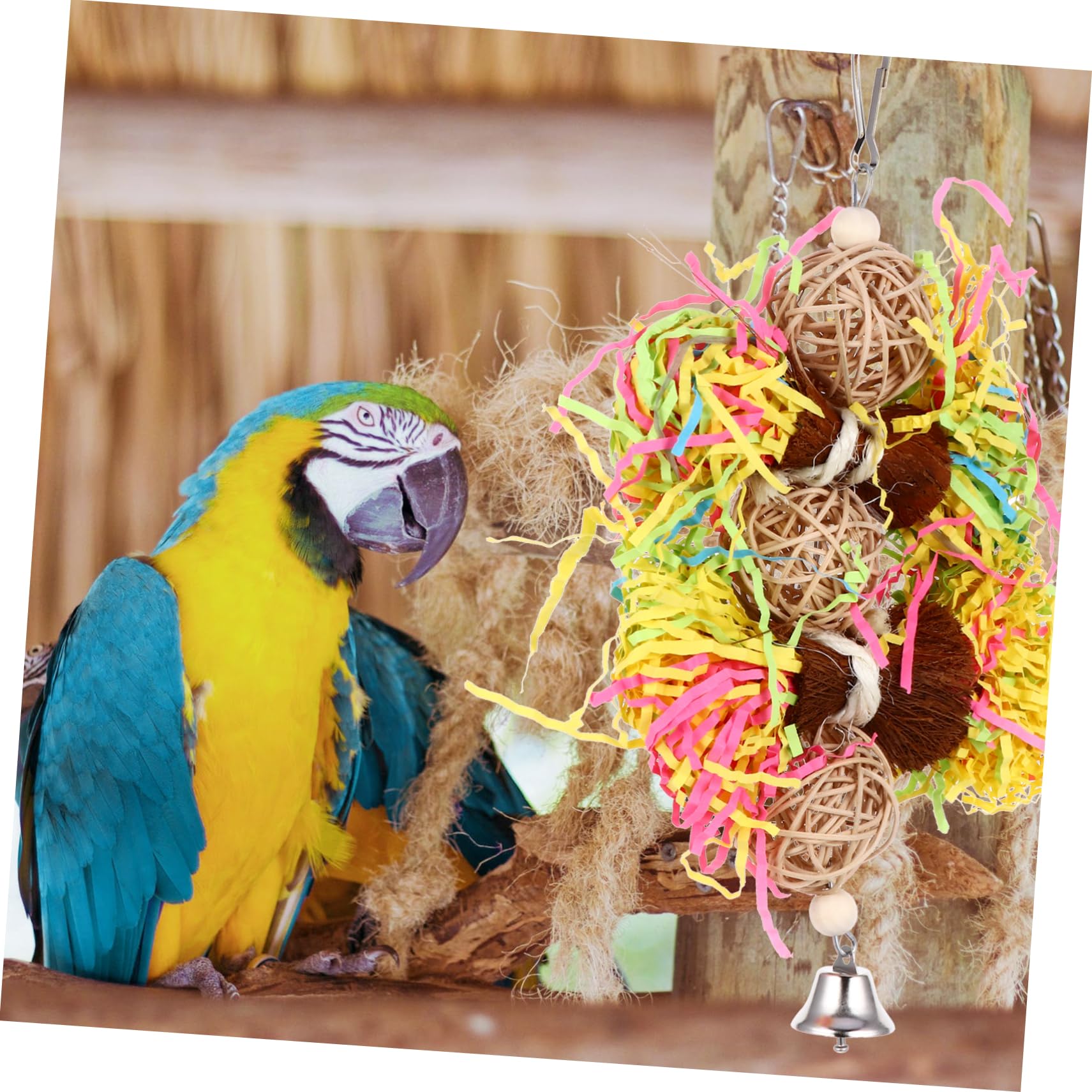 Toddmomy 6piezas Juguete para Aves Juguete De Masticar para Periquitos y Accesorios De Entretenimiento Masticar y Desgastar