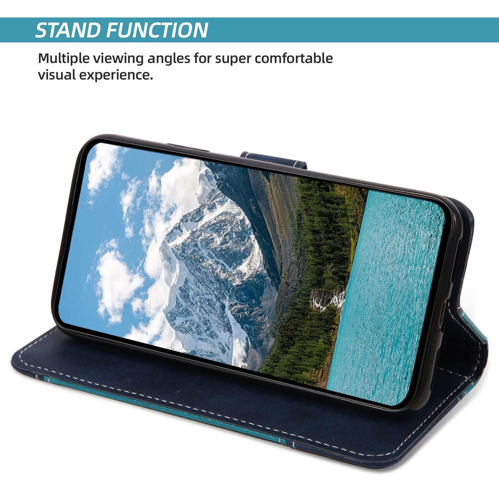 Custodia Portafoglio In Pelle Per Xiaomi Poco X7 Pro 5G Con Supporto E Protezione RFID - Blu - 2