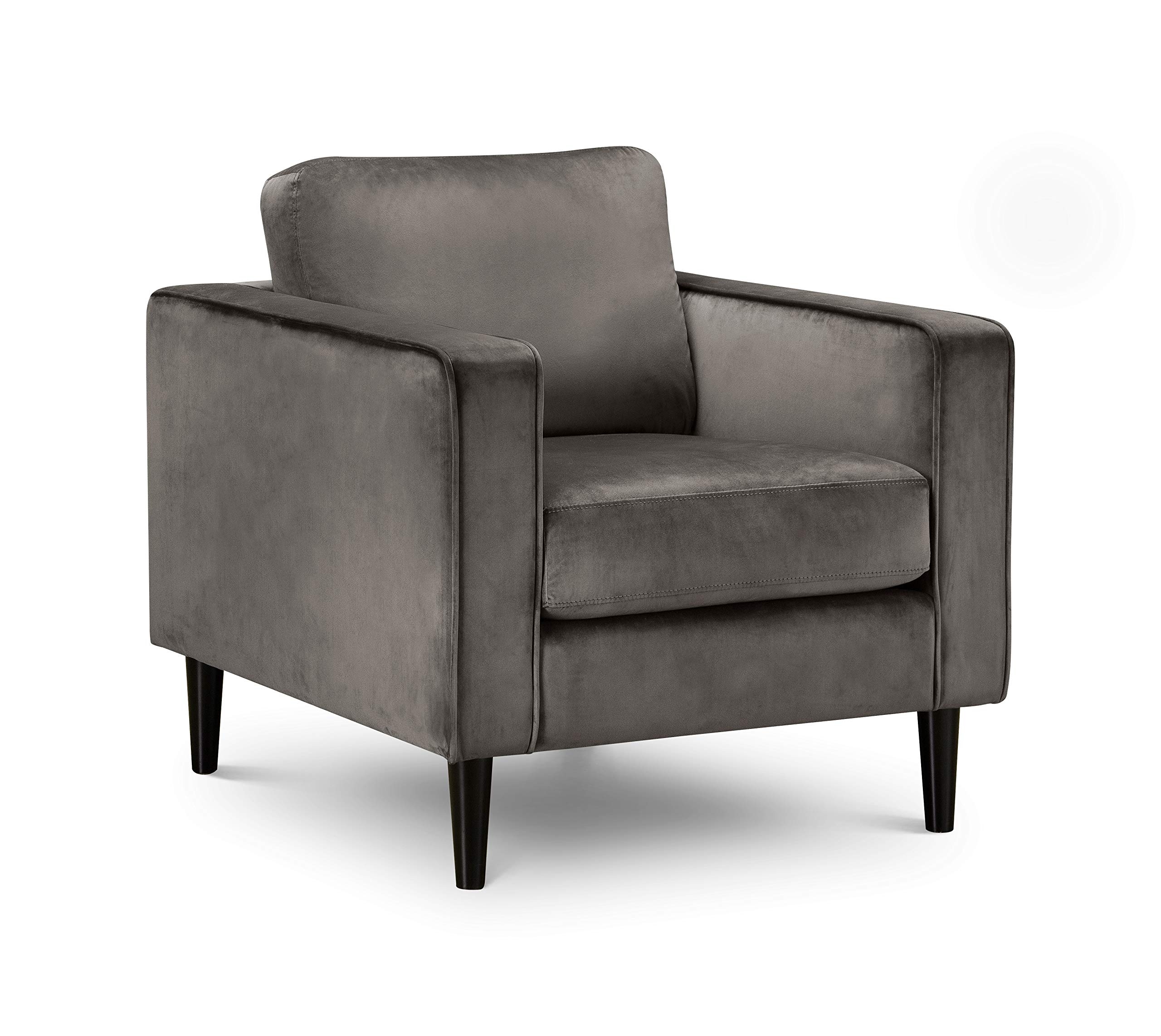 Julian Bowen Hayward Chair - Grey Velvet Arm Chairs