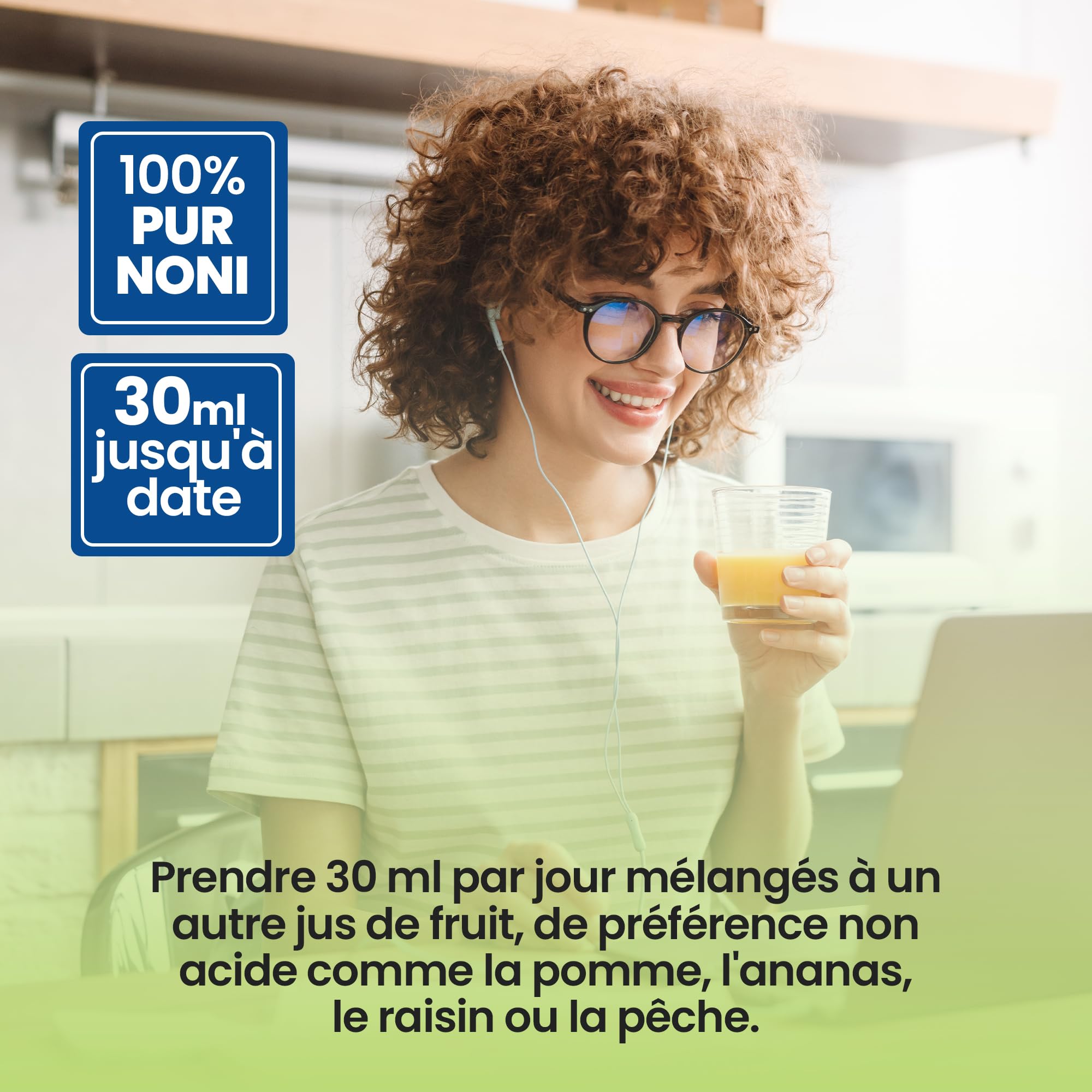 Jus de Noni - 1 Litre. 100% Pur et Biologique sans conservateurs - Aide en cas d'inflammation, de douleur et renforce le système immunitaire.