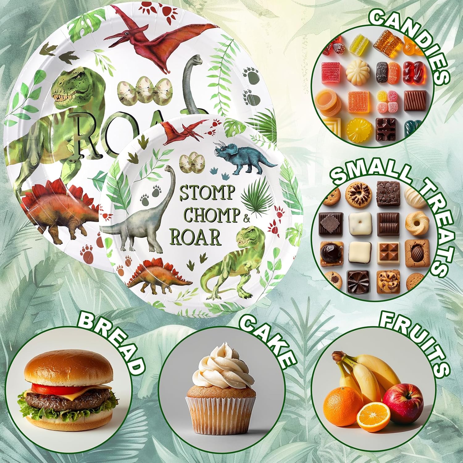 Celee 40 Guests Dinosaur Party Decorations Set – Dino Birthday Plates and Napkins, Jungle Dinosaur Tableware Kit for Kids Boys Birthday Party Supplies