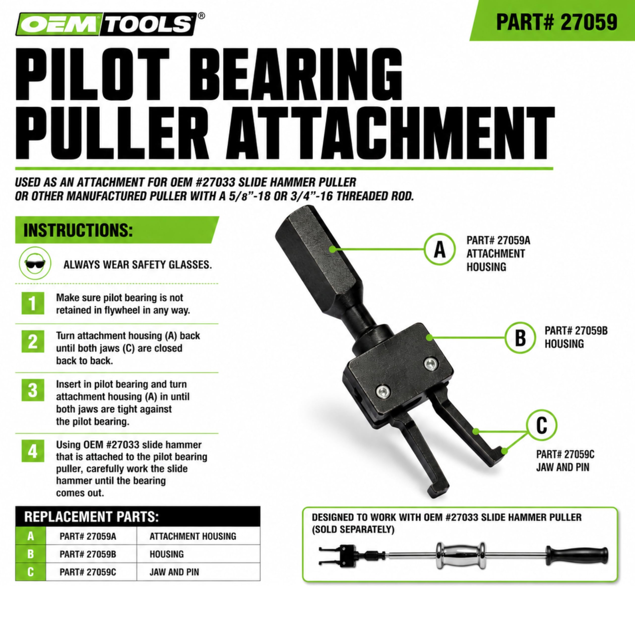 OEMTOOLS 27059 Pilot Bearing Puller Attachment