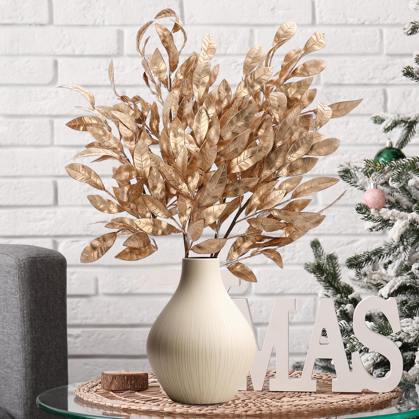 Feuilles de laurier dorées artificielles Giegxin de 45 cm pour des cadeaux de Noël uniques
