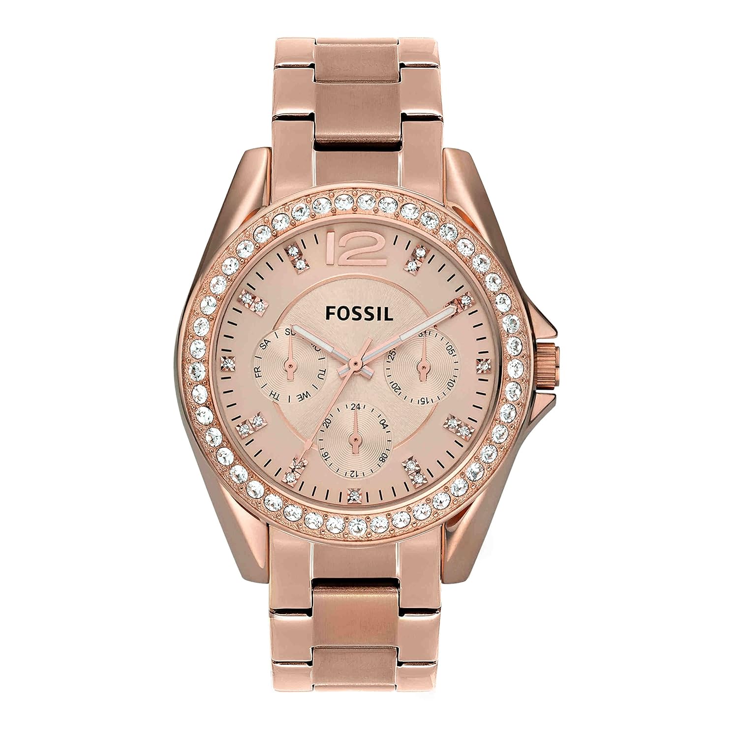 Fossil Riley Analog Rose Gold Dial and Band Women's Stainless Steel ...