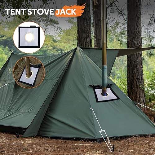 Miniatura 9 de CHANGE MOORE Protector de malla de chimenea de estufa ignífuga, protección antiquemaduras, protección de tienda de campaña, estufa al aire libre