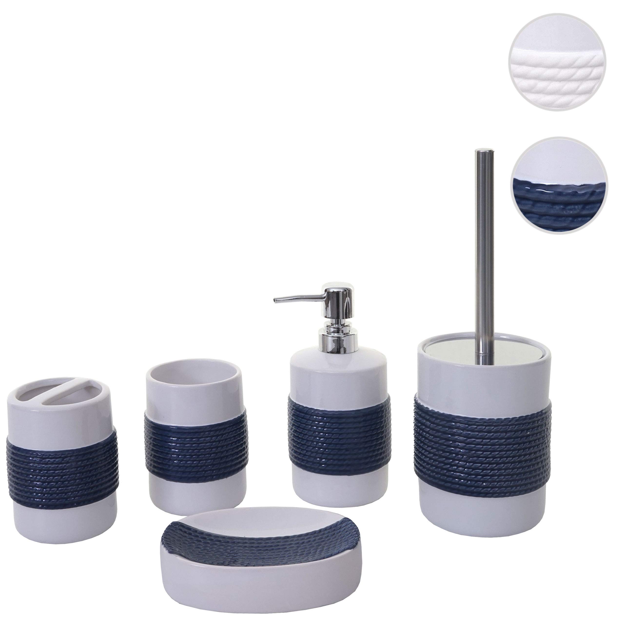 Set de accesorios de baño HWC-C73 cerámica blanco azul