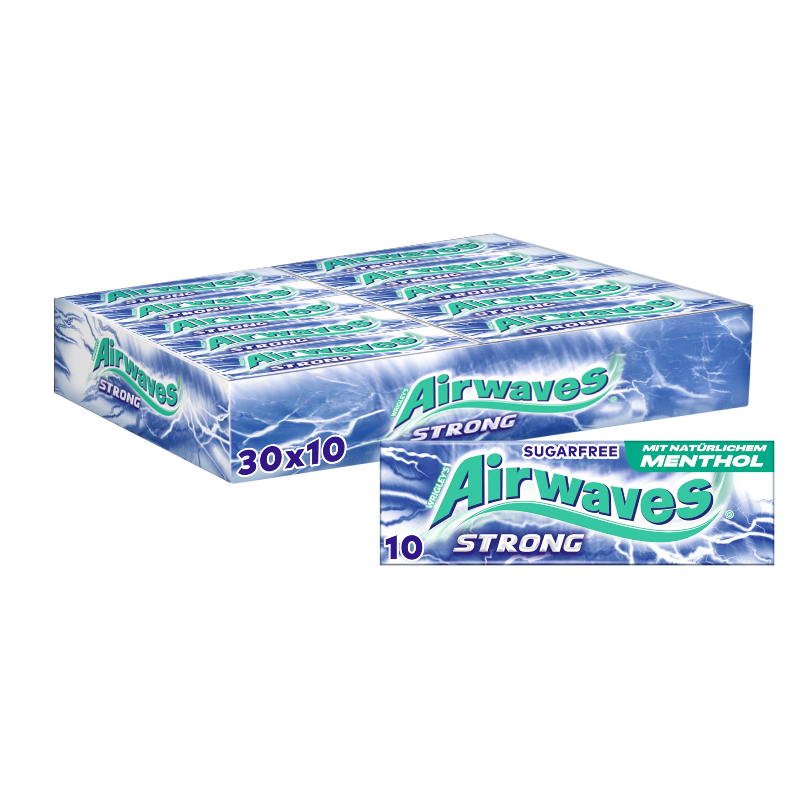 Airwaves Strong Kaugummi zuckerfrei, frischer Atem, 30x10 Dragees