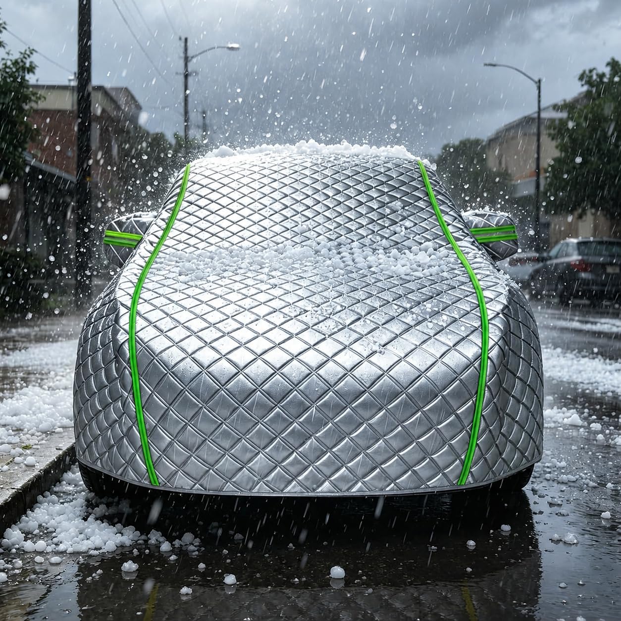 Housse de Voiture Anti Grêle pour Toyota Prius Plug-in Hybrid 2012-2025,Bâche Anti Grêle Voiture Imperméable,Anti-UV,Résistant À La Poussière,Doublure Intérieure en Coton dk18b