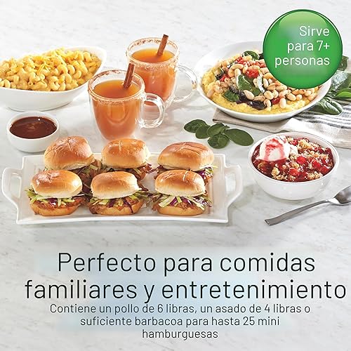 Miniatura 3 de Hamilton Beach Olla de cocción lenta de 6 cuartos de galón con asas plegables que ahorran espacio, 3 ajustes de calor, recipiente de cerámica y tapa