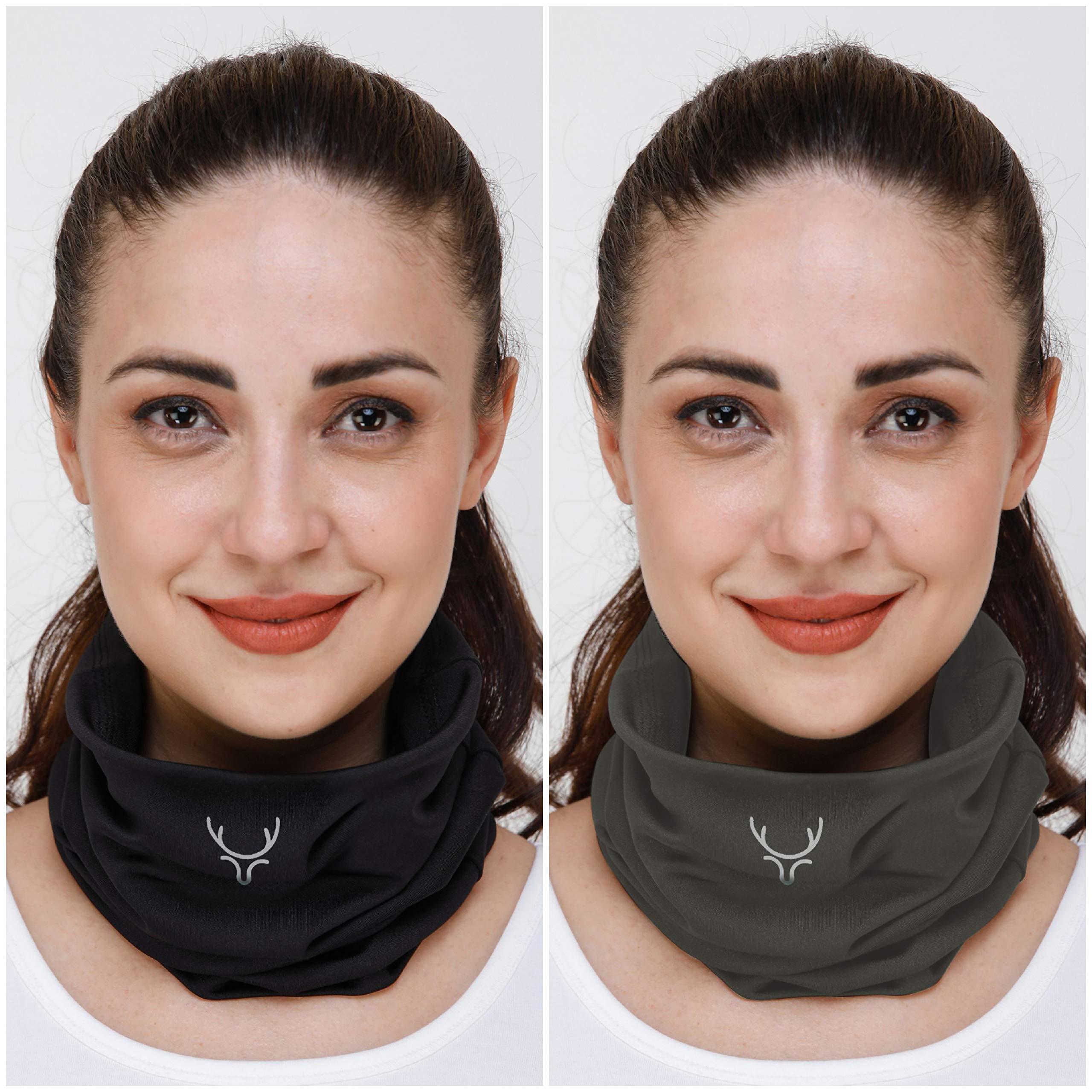 PANTAR Bamboo Bandana Headband and Face Mask for Men & Women | Super Soft | Odour-free & Breathable | Multipurpose NAVY BLUE & ARMY GREEN Bandana Mask for Dust, Pollution & UV Protection 02 pc 1