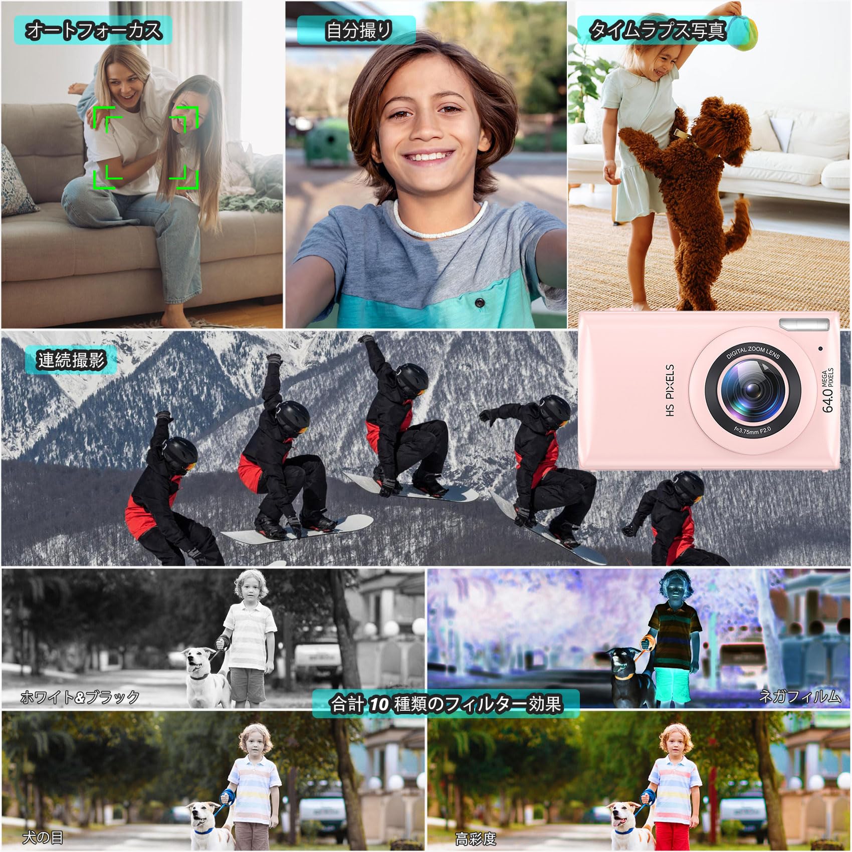 Amazon | デジタルカメラ デジカメ 6400万画素 4K動画撮影 オート