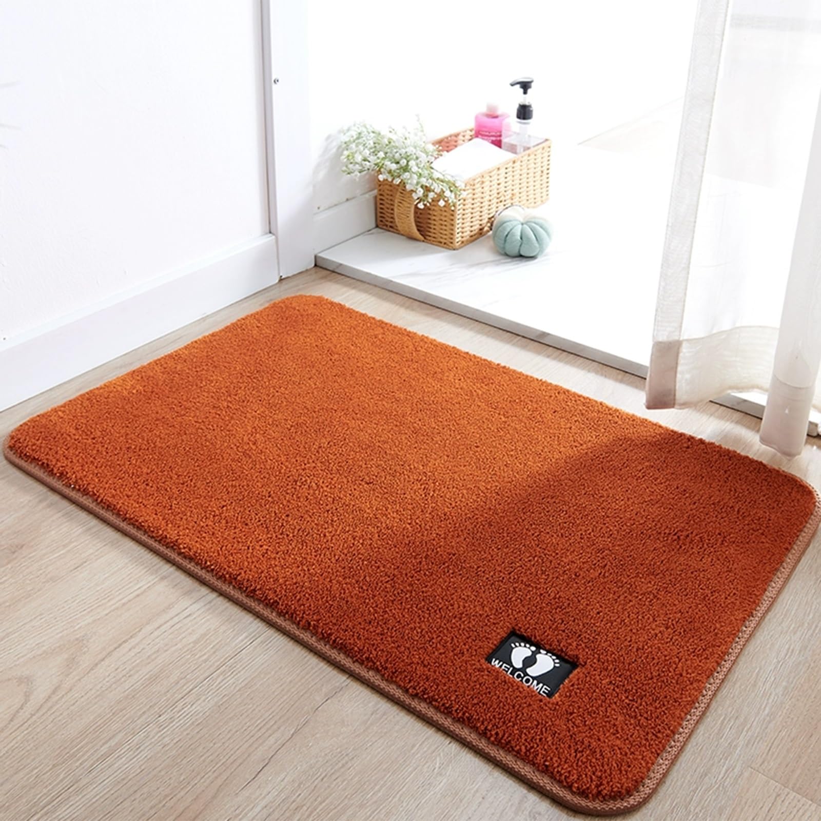 Tappeto da Bagno Assorbente, Tappetini Antiscivolo Lavabili in Velluto, Pavimento in Microfibra per Bagno, Ingresso, Cucina, Camera da Letto(E,40 * 60+45 * 70cm)