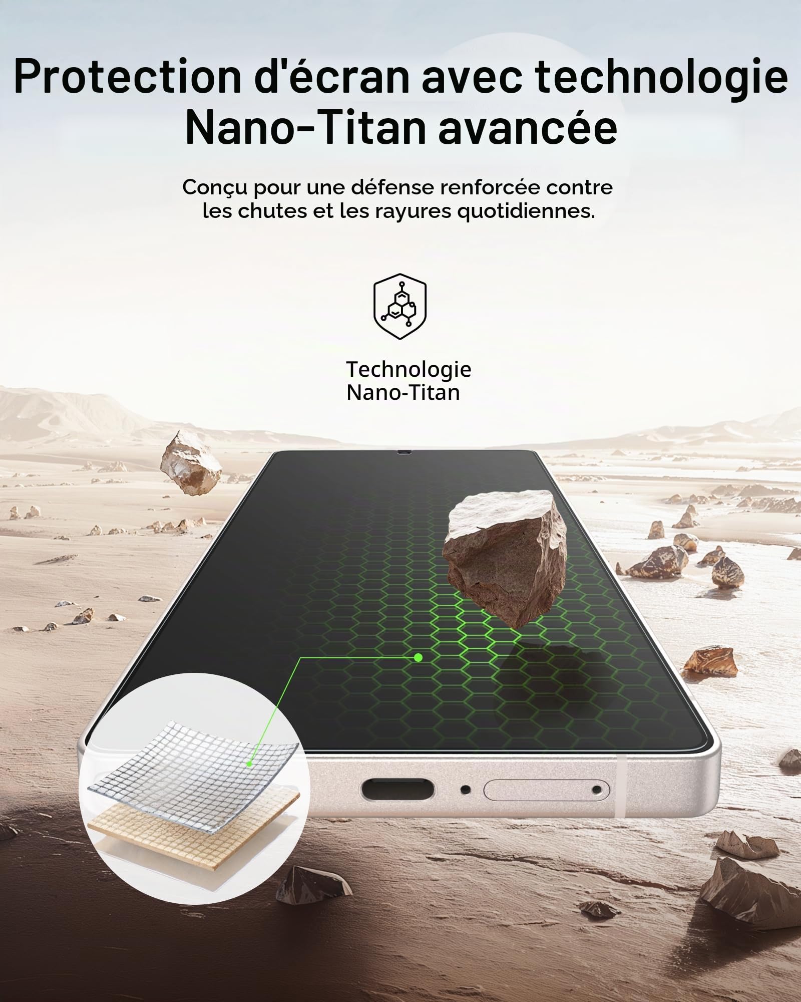 Belkin ScreenForce Titan SmartShield Protection D'Écran Anti-Espion pour Samsung Galaxy S26 Ultra, Protection Antirayure, Anti-trace de Doigt, Ultrafine, Avec Support Easy Align
