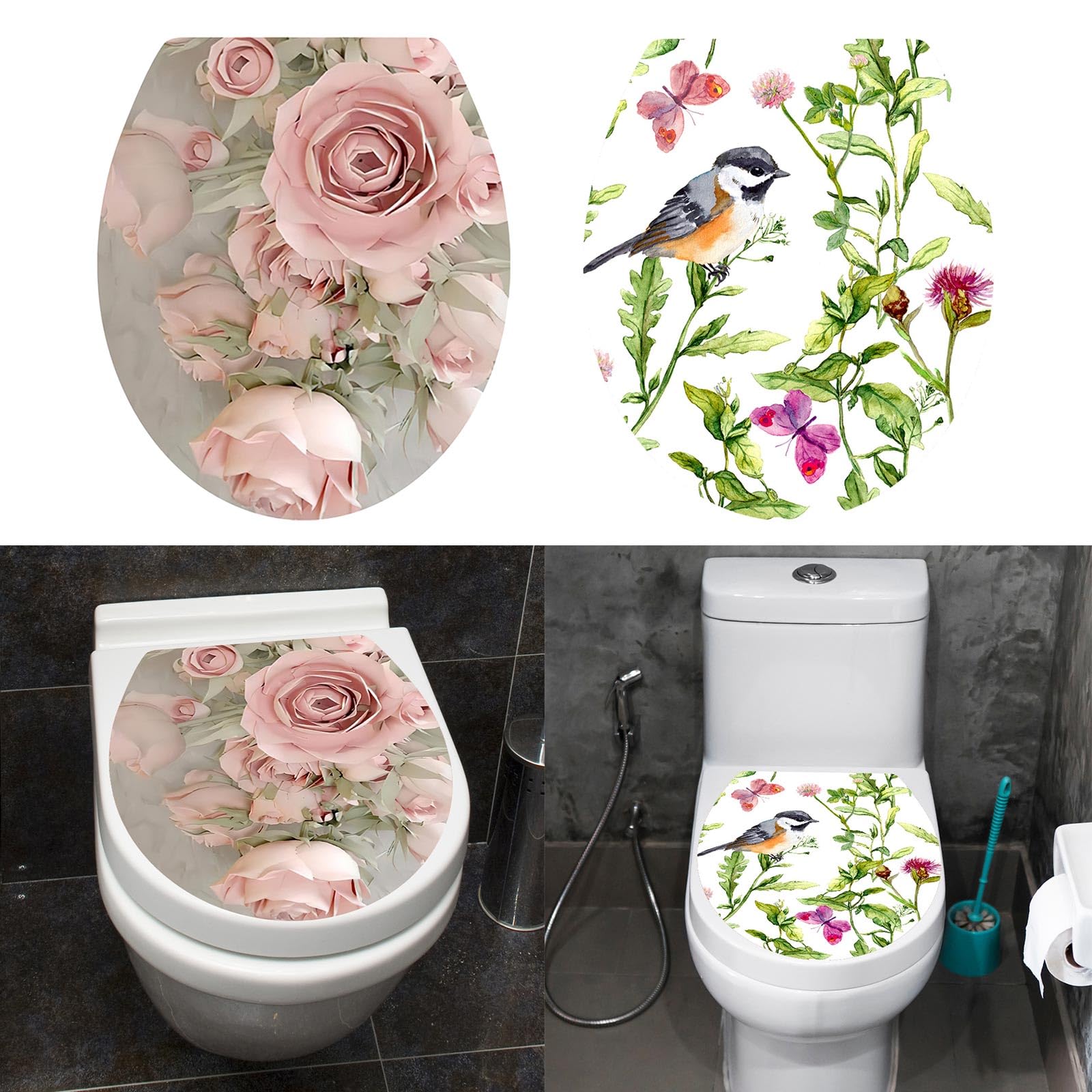 3D Printed Art Decor Commode Bathroom Decoration WC Pedestal Pan Toilet Stickers