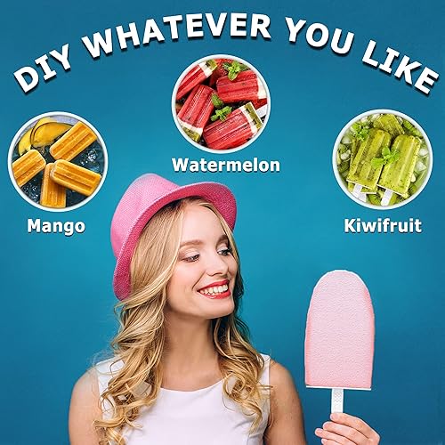 Miniatura 6 de Silicone Popsicle Molds 12-cavity DIY Ice Pop Mold for Kids Adult Teens BPA Free Ice Cream Molds for Party Yogurt Juice Smoothies Sticks