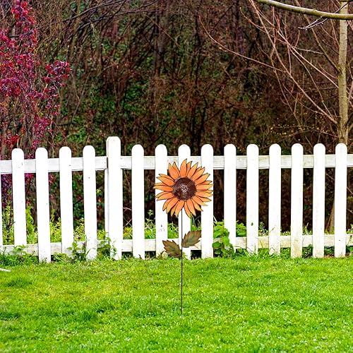 Miniatura 4 de Letrero decorativo de metal con estacas de jardín de flores, para patio, decoración de camino, decoración de interiores y exteriores (36 pulgadas de