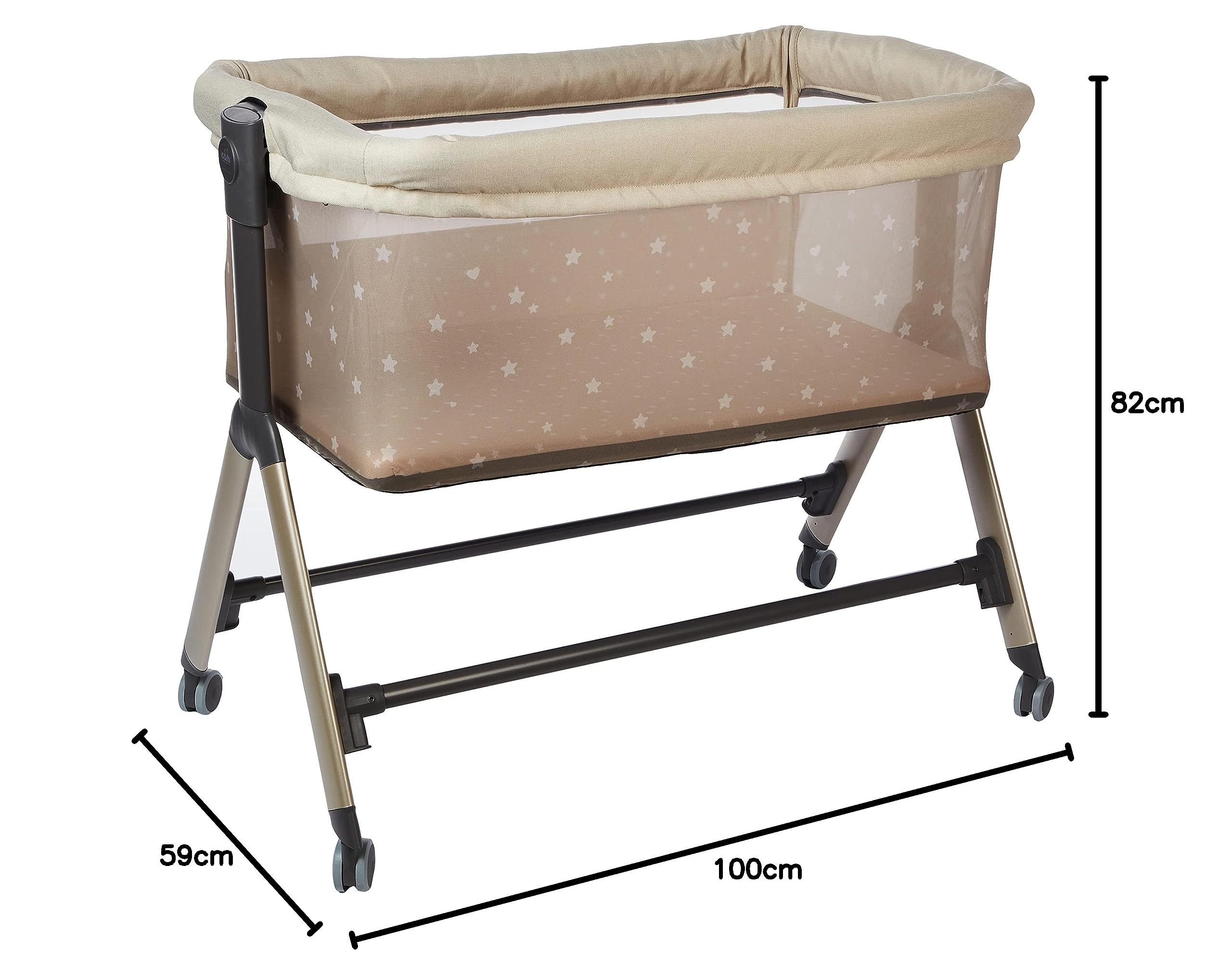 CAM Il mondo del bambino Sempreconte Air Baby Beistellbett Babywiege bis 9 kg, Farbe: Braun