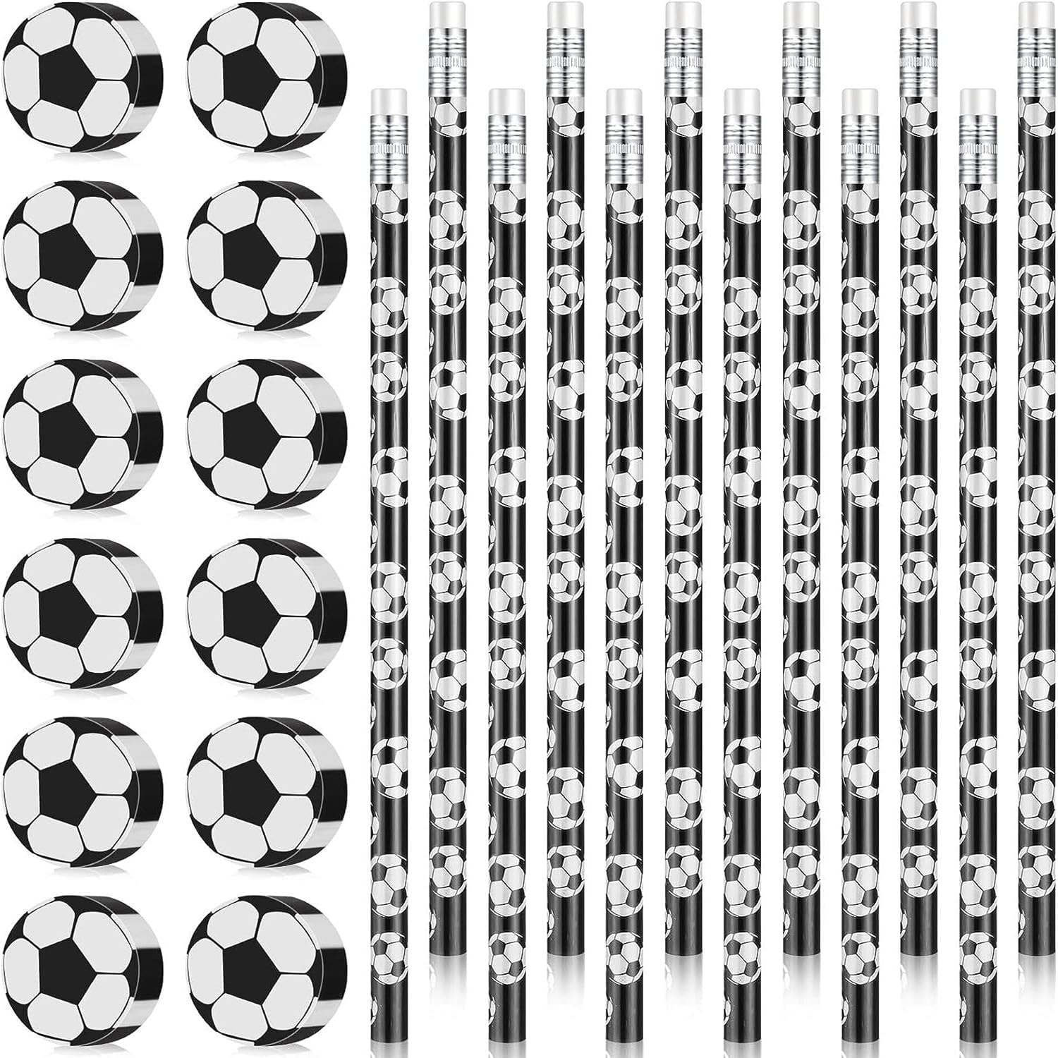 12 Gomme da Cancellare da Calcio,12 Matita da Calcio, Gadget Calcio