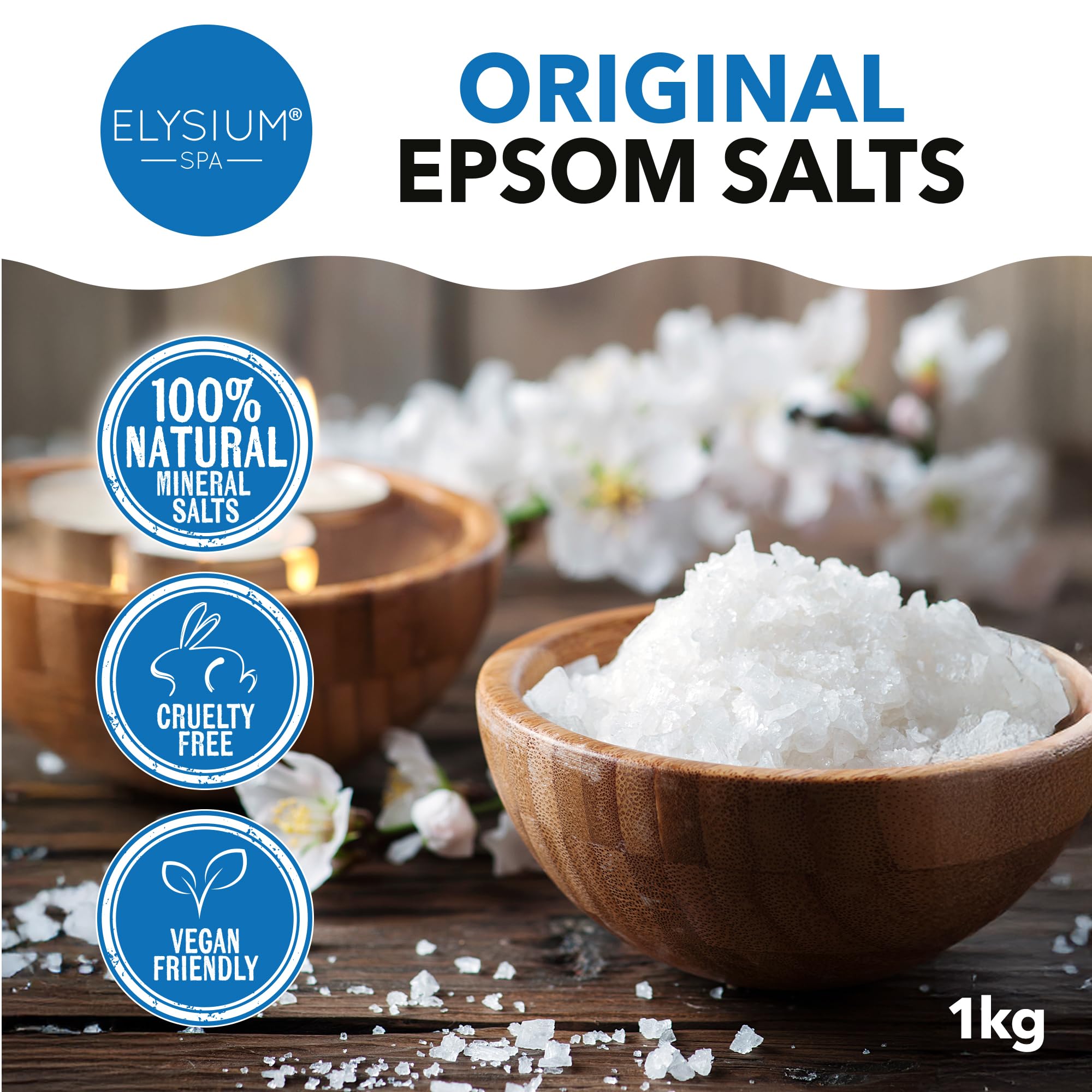 Elysium Spa Sels d'Epsom naturels originaux 1 kg