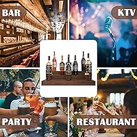 Vista 5 de Soporte para botellas de licor, estante de exhibición de botellas de licor de 3 niveles de 24 pulgadas, capacidad para 18 botellas, madera real,
