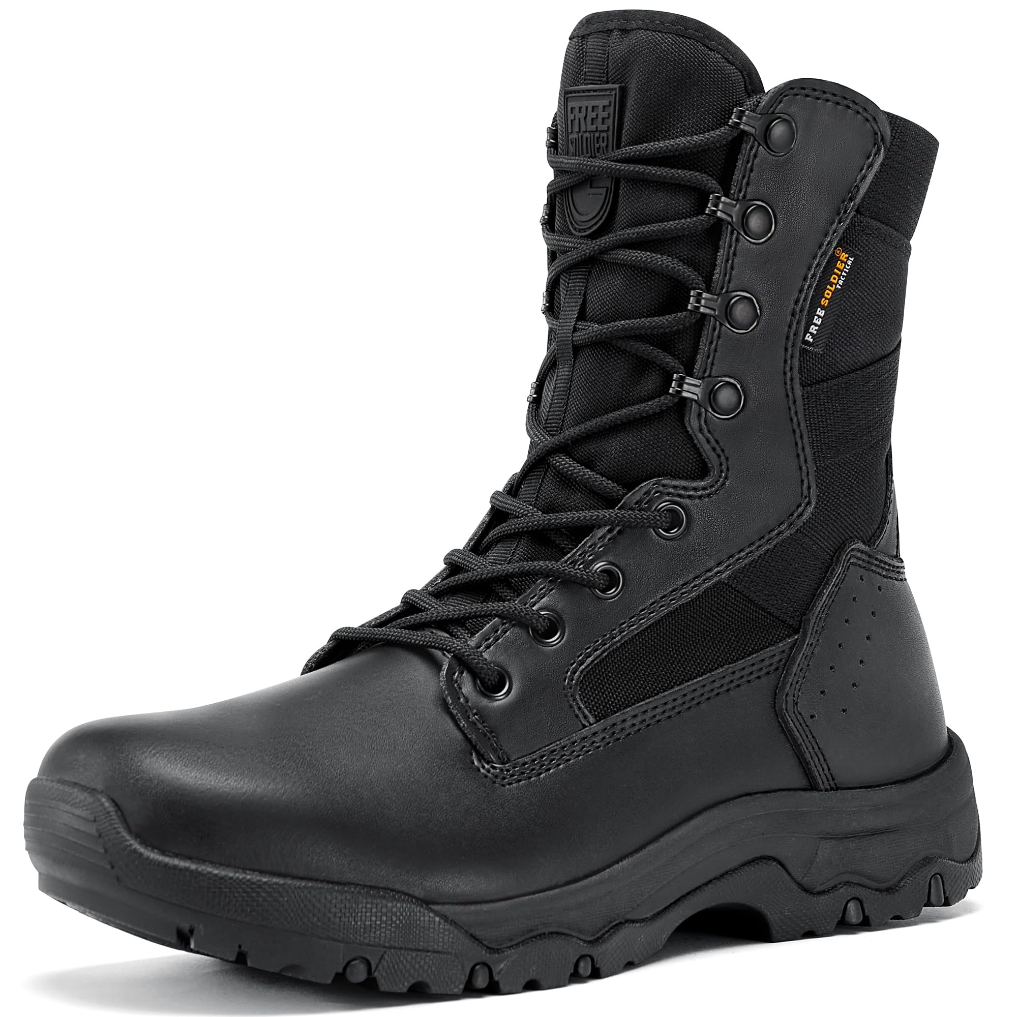 FREE SOLDIER Taktische Herrenstiefel 8 Zoll Leichte Kampfstiefel Langlebige Wildleder Militärische Arbeitsstiefel Wüstenstiefel