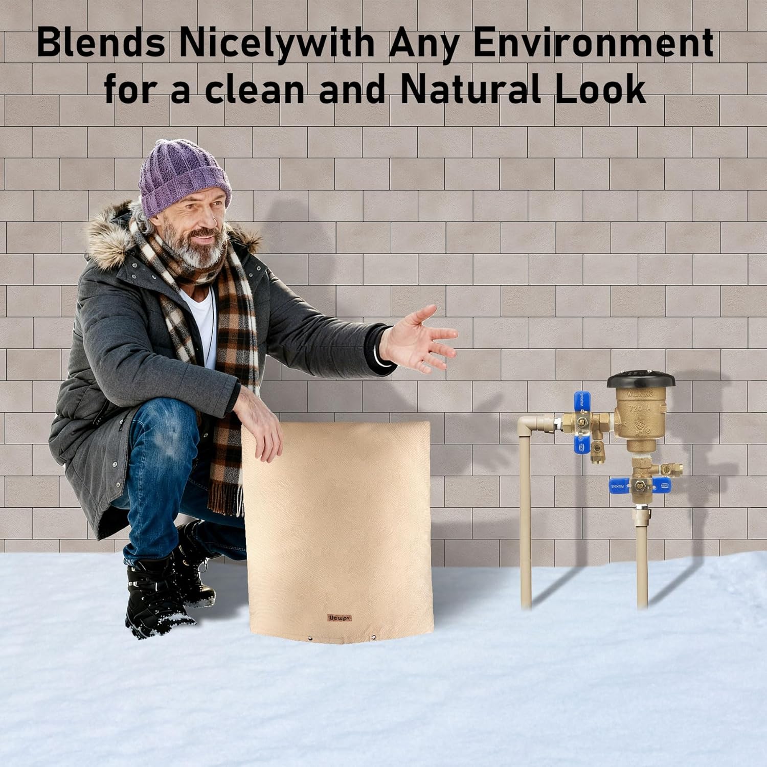 Backflow Preventer Cover Insulated-Sprinkler Covers for Outside-with Thicker 5 Layers Fabric,24" Wx30 H -Backflow Insulation Cover Protect Water Meters,sprinklers from Damage During Winter