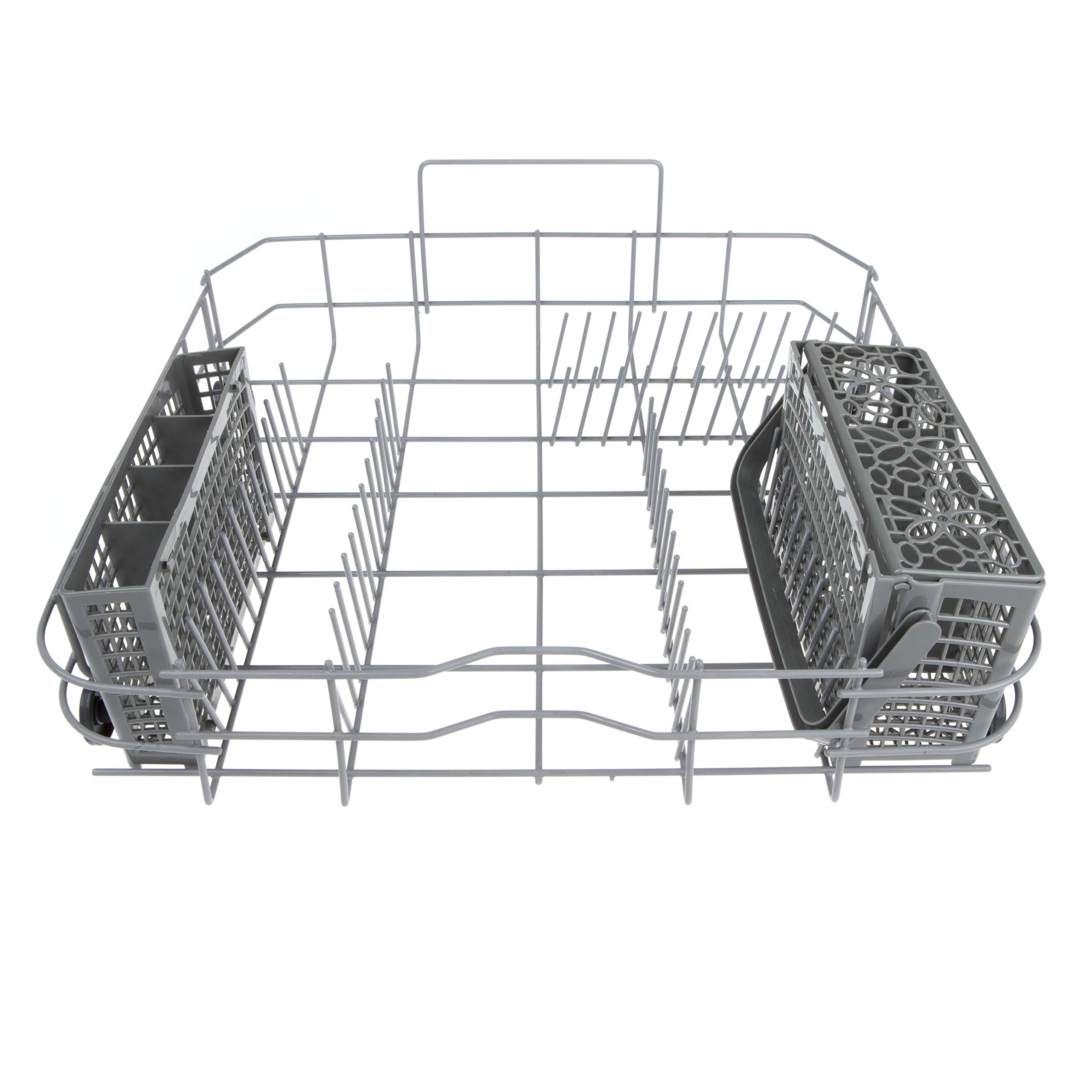 Panier à Couverts pour des Couverts propres et hygiéniques - Universel Divisible pour tous lave-vaisselle livré avec aimant - 23 x8,5+4,5x13,5 cm, Gris