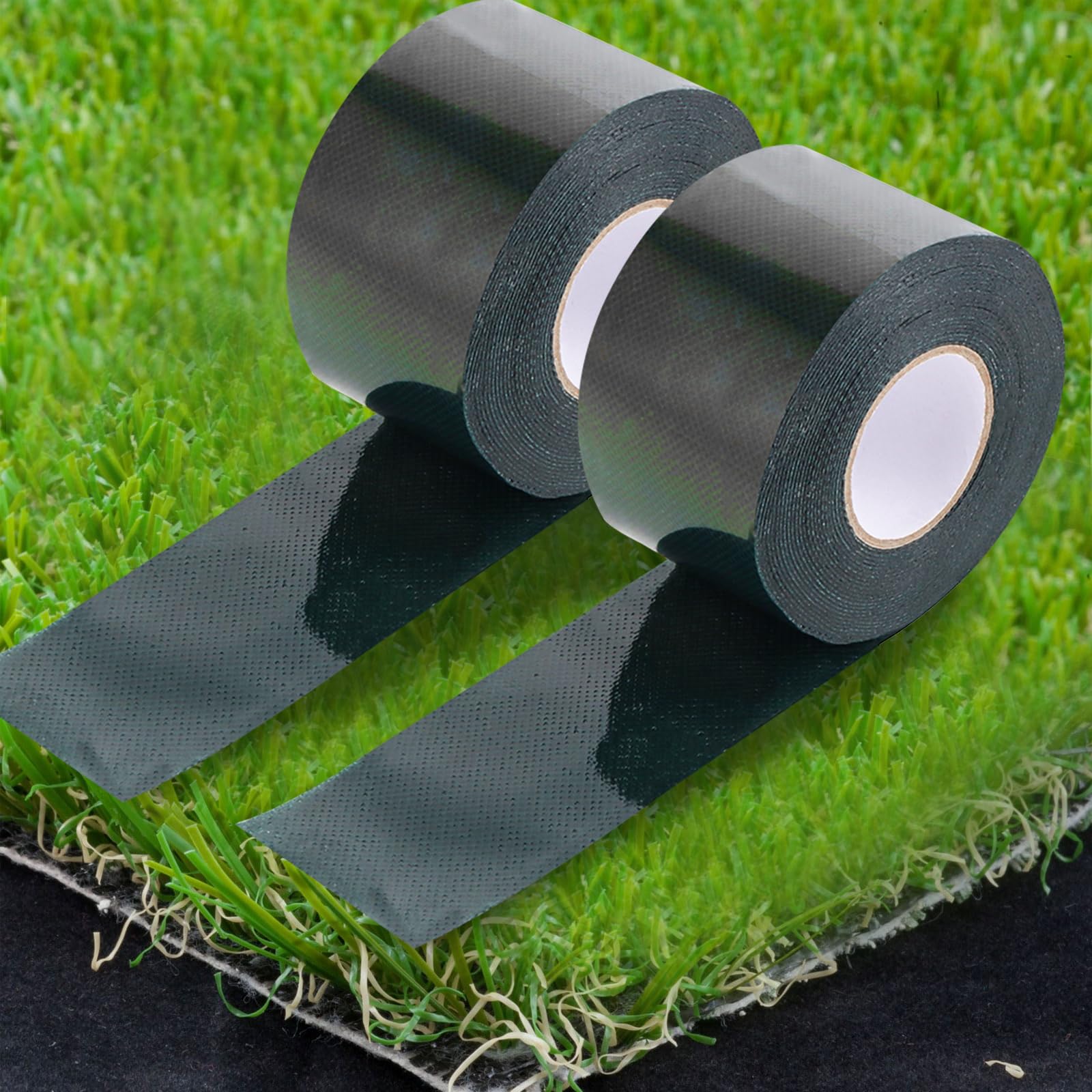 Lot de 4 rouleaux de ruban adhésif double face pour gazon artificiel - 5 cm x 5 m - Pour pelouse, prairie verte, extérieur, jardin, pelouse
