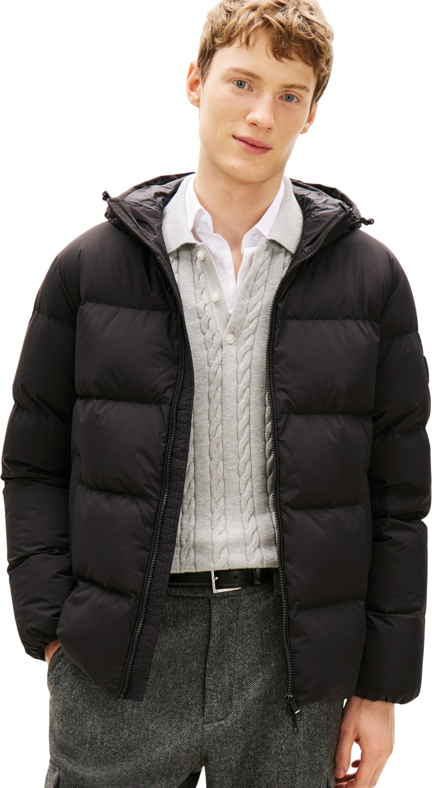 Tommy Hilfiger Veste Matelassée Homme Down Hooded Déperlante, Noir (Black), M