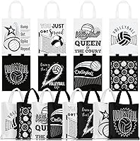 Kajaia 24-Pack Volleyball Party Favor Bags with Handles - Reusable Non-Woven Goodie Bags, 8 Styles for Birthdays & Themes