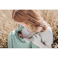 Vista 4 de Konssy Funda de lactancia de muselina para lactancia materna, transpirable, 100% algodón, con aro rígido para delantal de lactancia, toldo multiusos