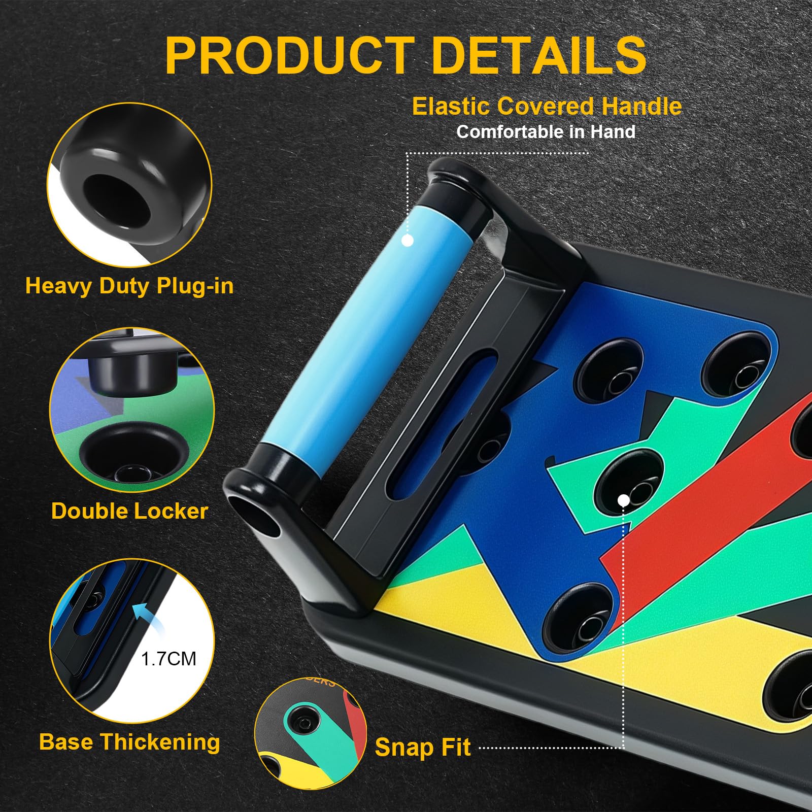 flintronic Push Up Bar/Board, Pushup Stand/Board, Struttura Antiscivolo Robusta, per Uomini e Donne Allenamento Muscolare e Allenamento della Forza