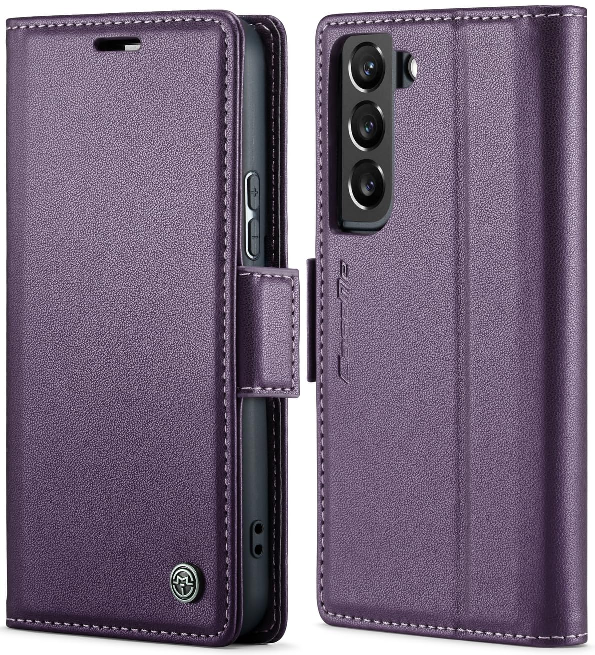 SINIANL Galaxy S22 Wallet Case with RFID Blocking, Flip Folio Leather Case with Kickstand, Card Holder, Magnetic Closure, Purple