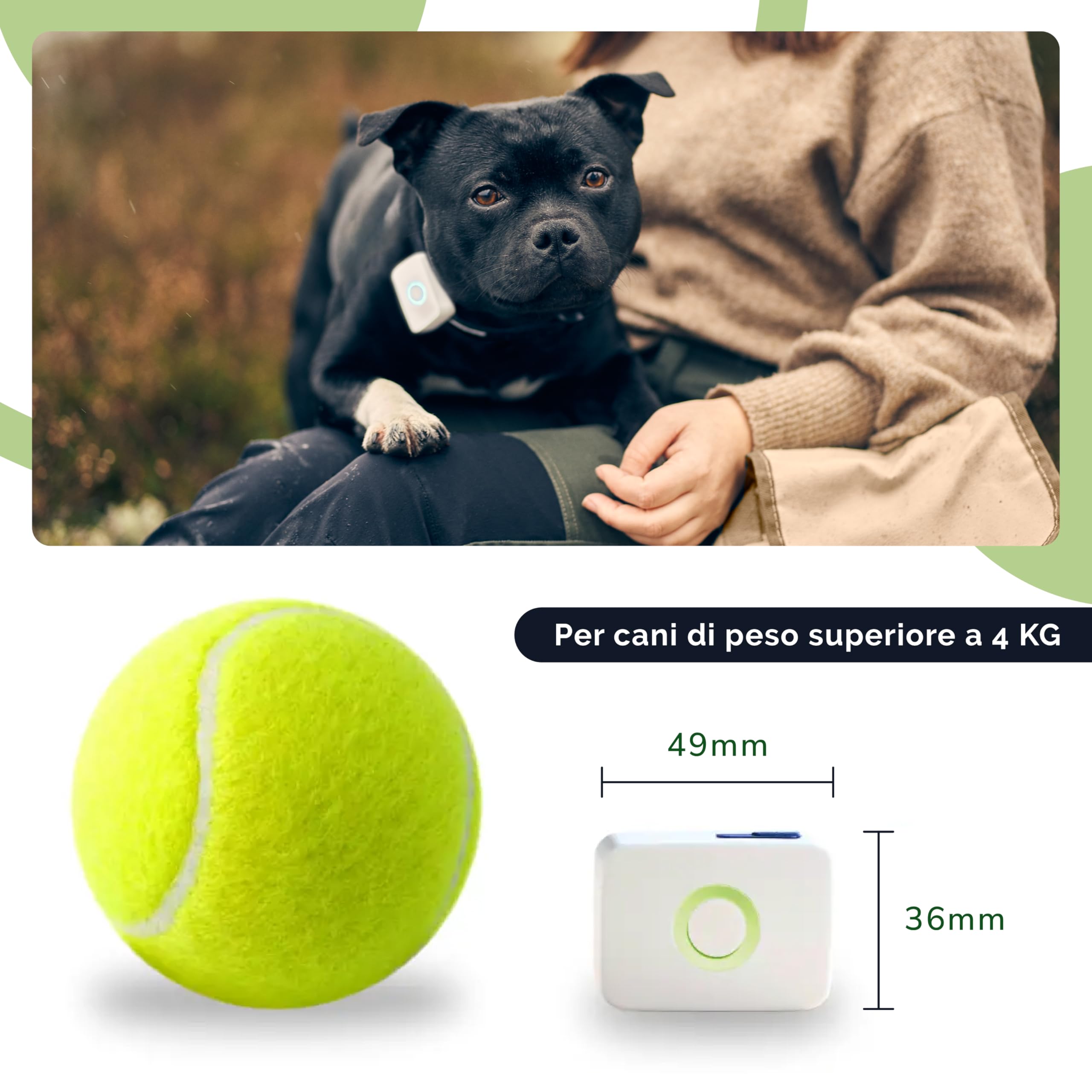 Lildog 2 GPS e activity tracker per cani, impermeabile, leggero, antiurto, tracciamento GPS in tempo reale e cronologia delle posizioni, contapassi e monitoraggio attività, prodotto in Norvegia, per