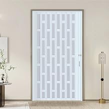 DIYHD 60X96in Frosted Glass PVC Folding Accordion Door, Space-Saving | Privacy with natural light, Ideal for large openings, closets, and room dividers, Kit with Latch, Double-sided Handle