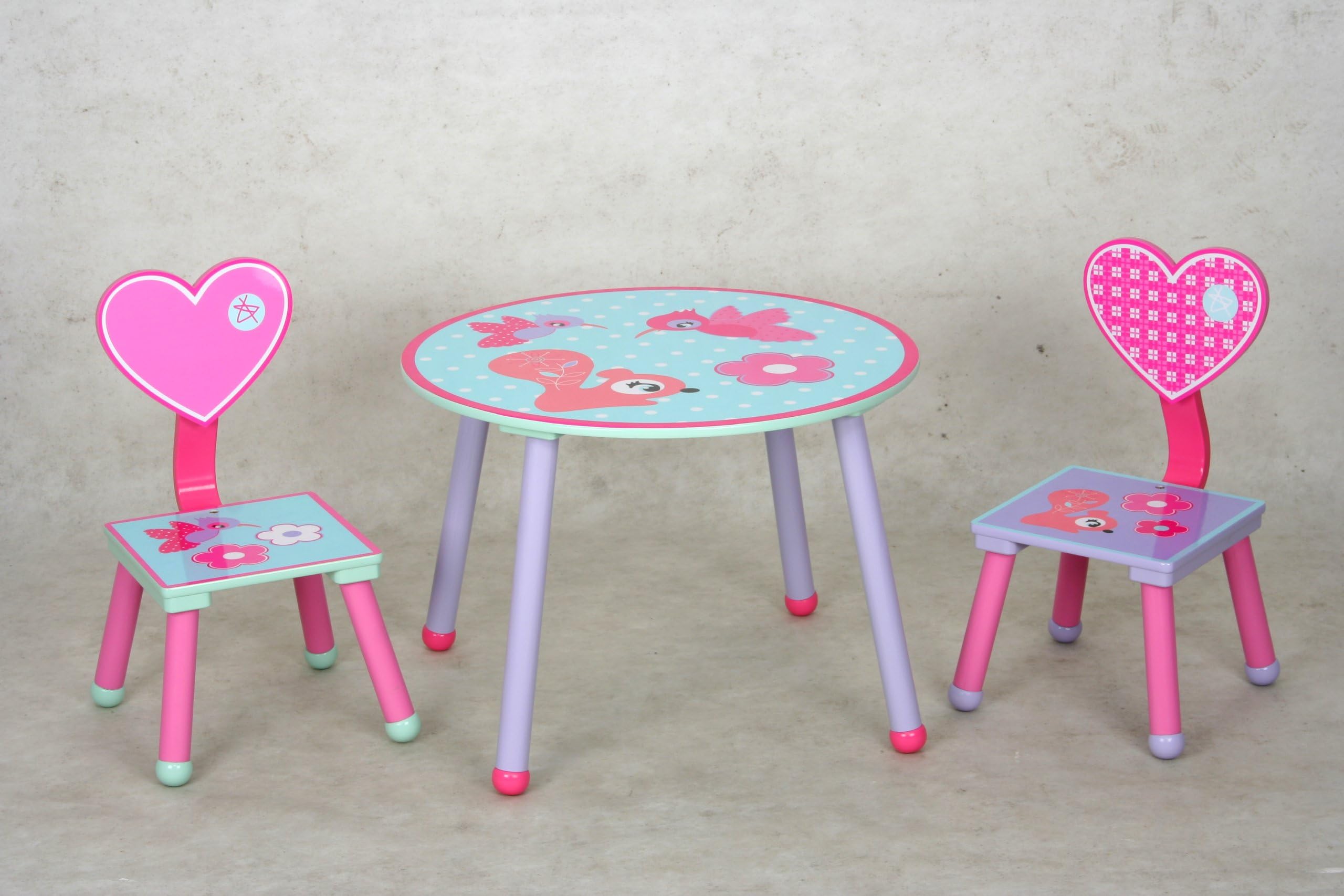 eHemco Kids Table and Chair Set - Heart Theme