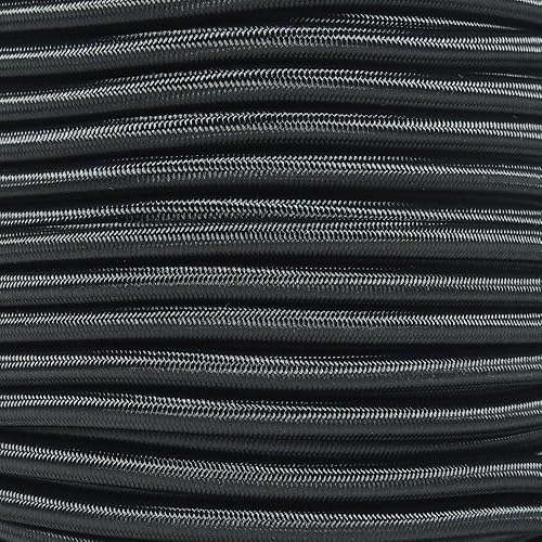 Paracord Planet  Cuerda elástica de nailon de 14 de pulgada  Fabricado en los Estados Unidos  Negro, 10 pies
