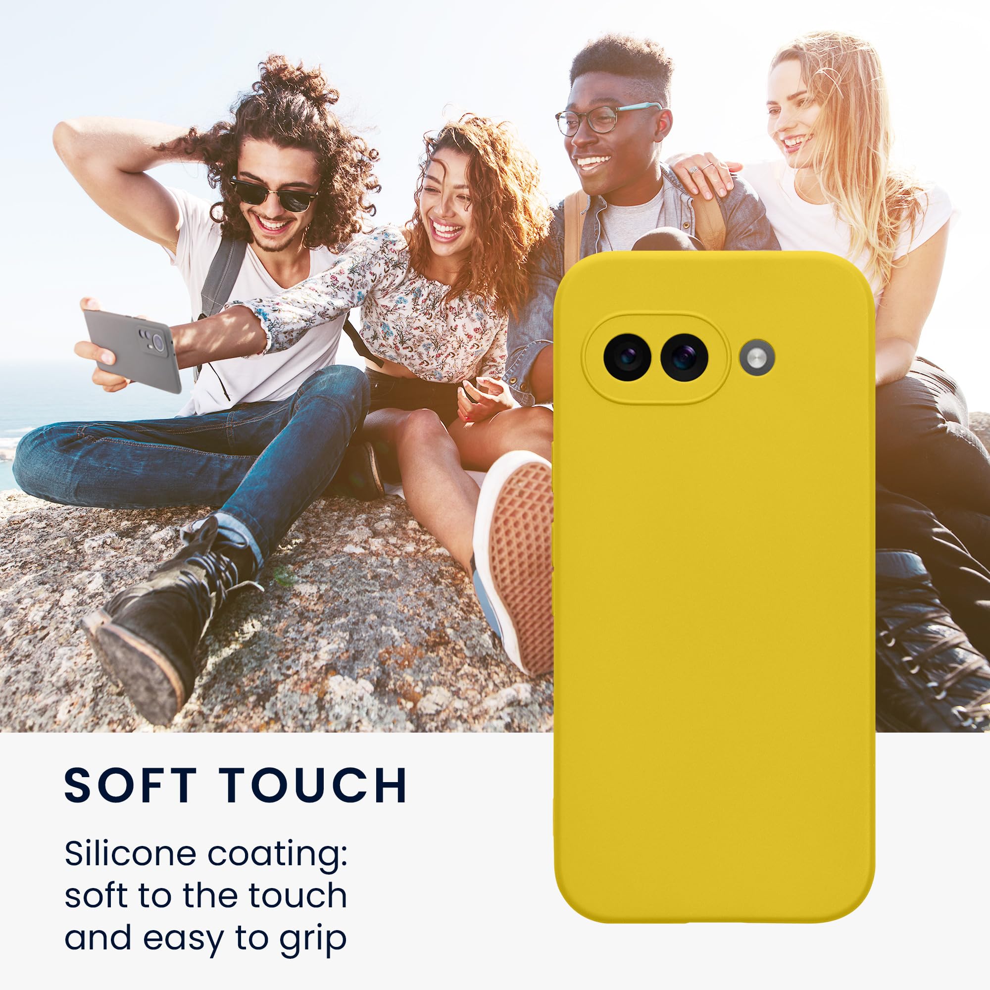 Kwmobile Case Compatible With Google Pixel 9 Case - Protective Slim TPU Phone Cover - Soft Matte Finish - Radiant Yellow - View #10