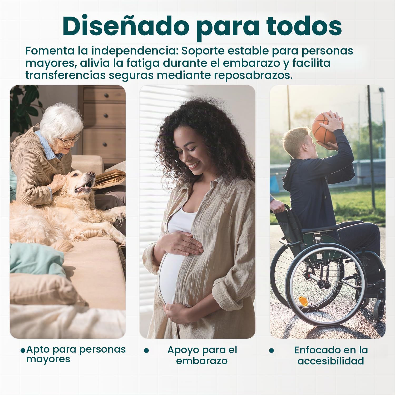 Agrish Silla de Ducha con Reposabrazos Desmontables y Altura Regulable | Asiento reforzado con capacidad de 159 kg y patas antideslizantes; ideal para mayores y personas con movilidad reducida.