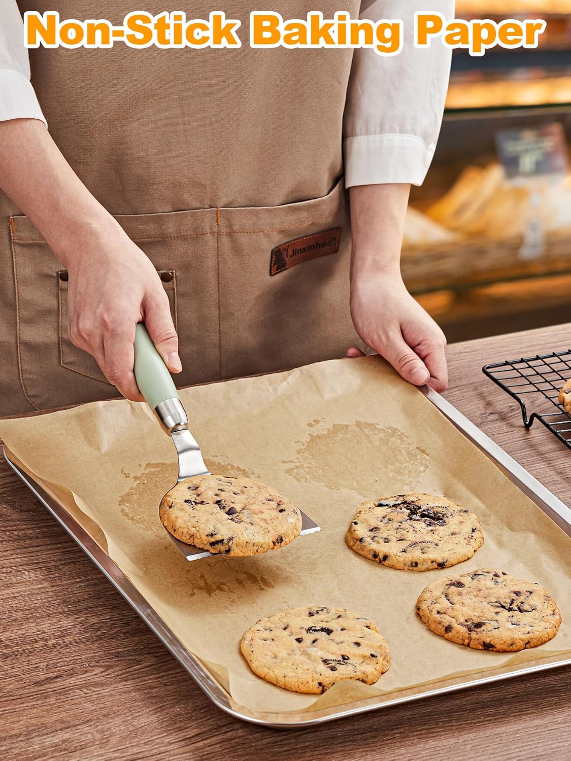 SMARTAKE 200 Pcs Parchment Paper Baking Sheets, 13x18 Inches Non-Stick Precut Baking Parchment, for Baking Grilling Steaming Bread Cup Cake Cookie and More (Unbleached) - Image 6