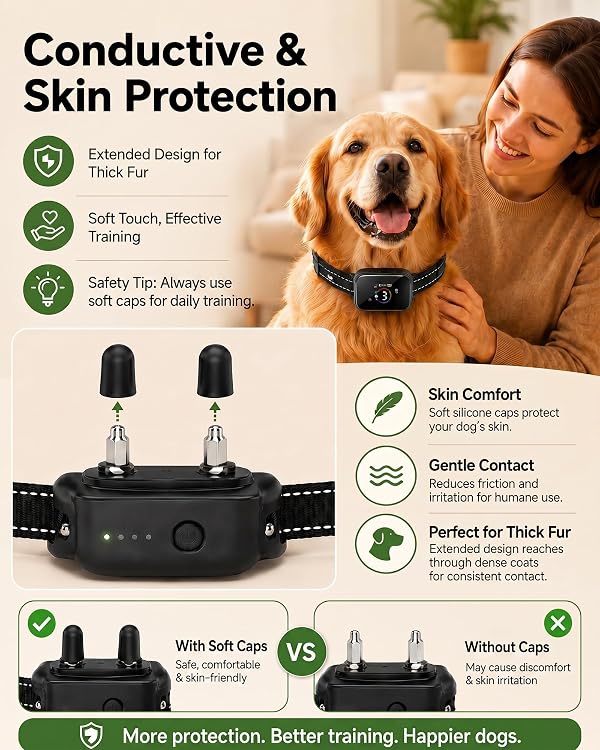 LUCKFOX Shock Collar for Dogs, Dog Shock Collar with Remote Control,Dog Training Collar, 2-in-1 Training & Automatic Bark Control, Beep Vibration Safe Shock Modes, for Small Medium Large Dogs by LUCKFOX - Image 7