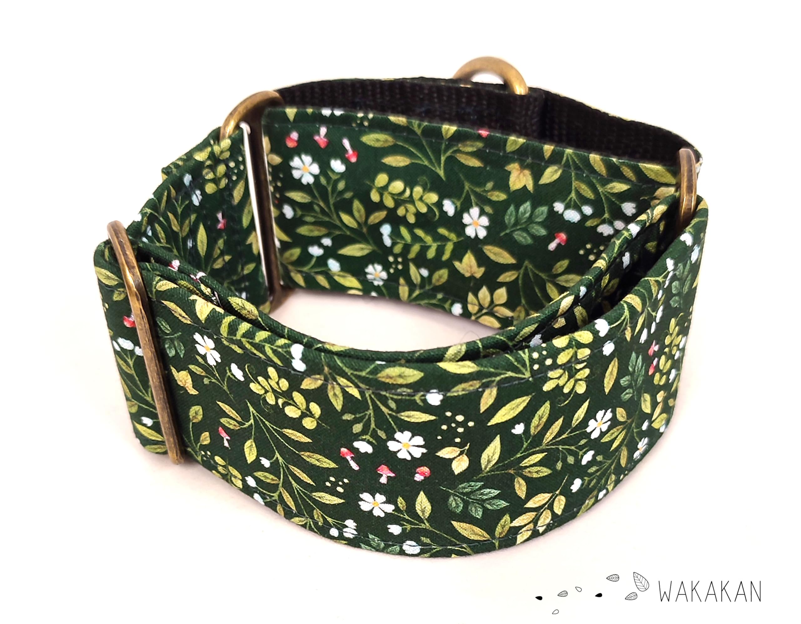 Collare per cani martingale: Green Witch, fatto a mano in Spagna da Wakakán