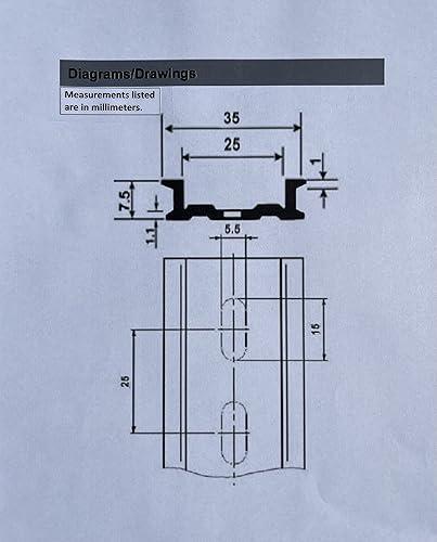 Miniatura 8 de T&G - 10 unidades de riel DIN ranurado de aluminio RoHS de 8 pulgadas de largo 1.378 in de ancho 0.295 in de alto