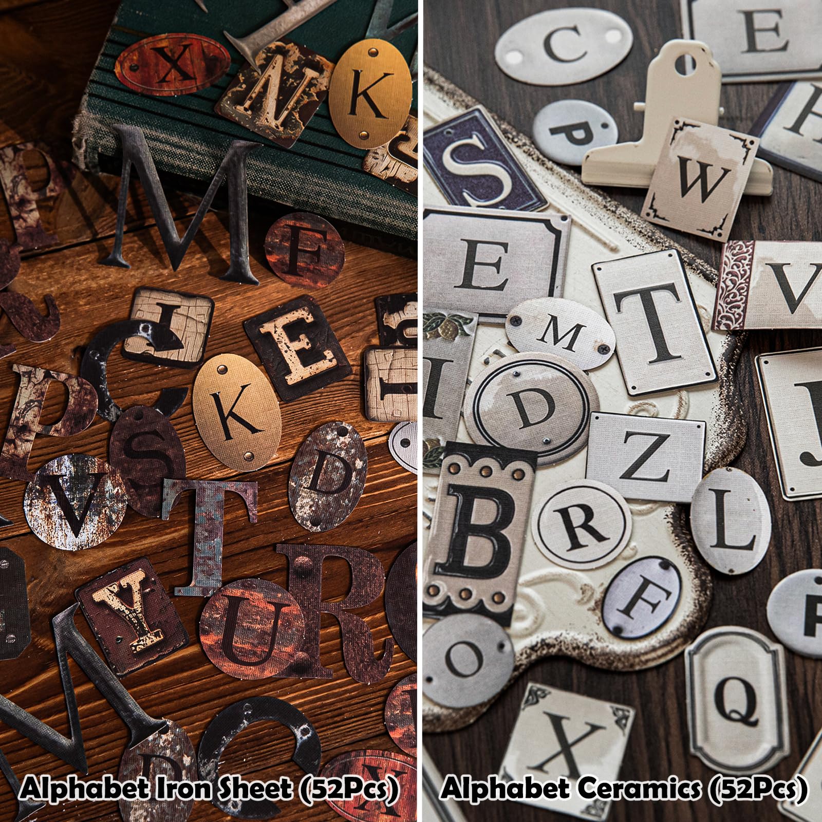 312 szt. naklejek z literami alfabetu do scrapbookingu, 6 motywów, lniane, teksturowane, estetyczne naklejki dla dorosłych, urocze naklejki do scrapbookingu, artykuły do dziennika, pamiętnika