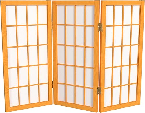 Biombo portátil simple de 2 pies Biombo diseño Shoji clásico diseño japonés 4 anchuras 6 colores Madera Honey