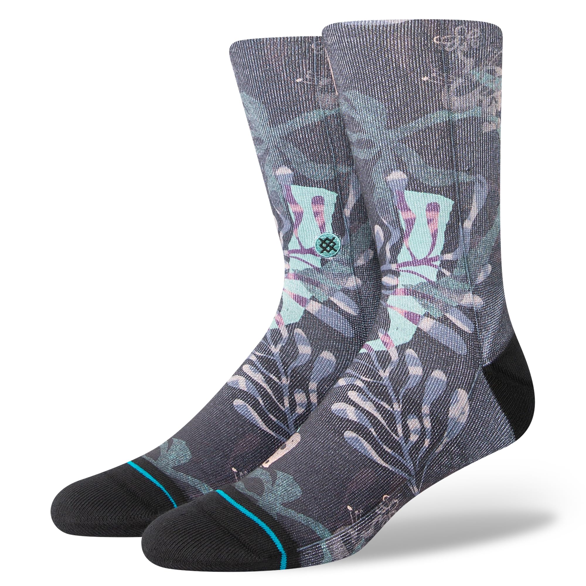 Stance Unisex Black Trooms Crew Socks Patterned Calf Medium