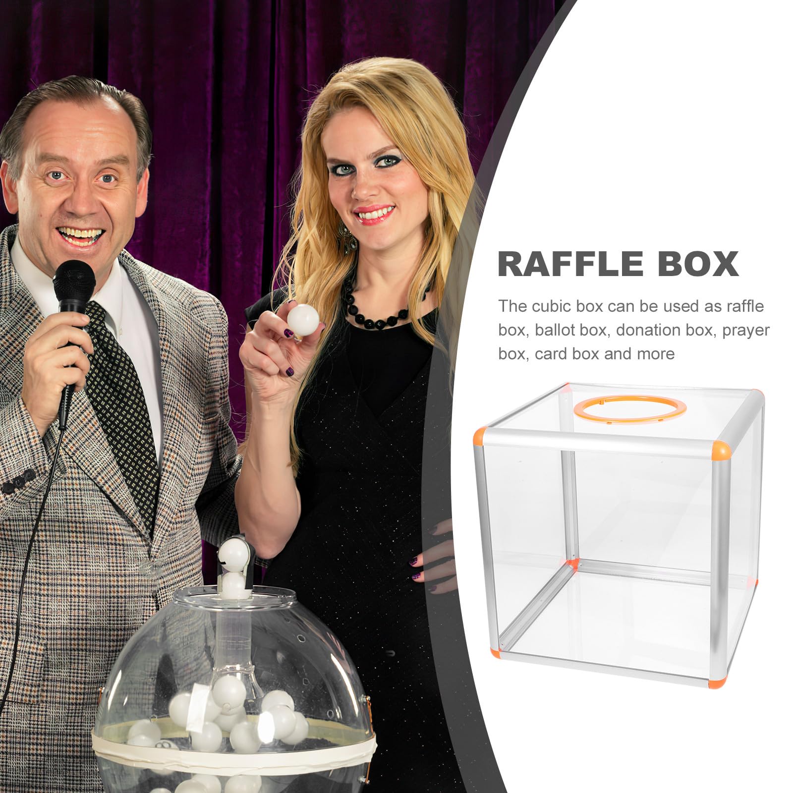 Transparente Losbox aus Acryl mit Großer Kapazität und Stabiler Multifunktionaler Party und Spielkiste für Glücksverlosungen und Tombola Einsätze