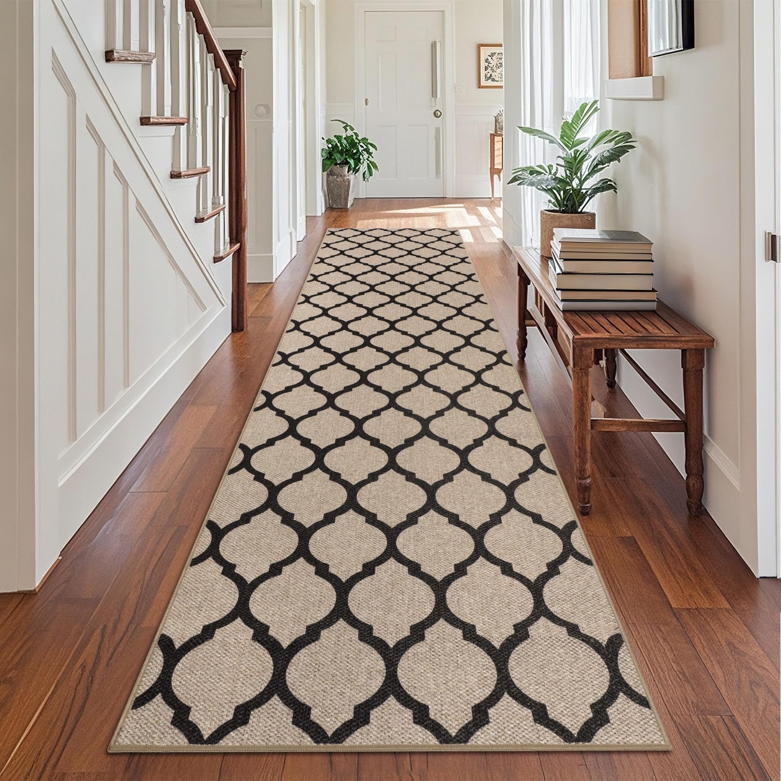 TUKDAK Runner Rugs for Hallway Non Slip 80x300cm, Woven Runner Rugs for Kitchen, Braided Absorbent Long Floor Carpet, Washable Floor Mat for Entryway, Entrance, Bedroom, Hall — image 1